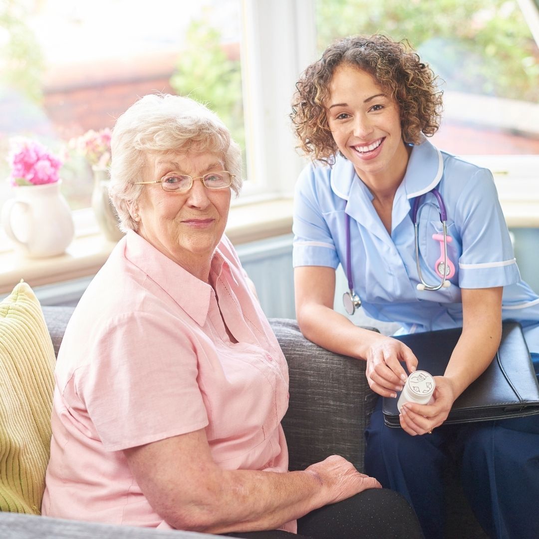 Caregiver and client enjoying time together